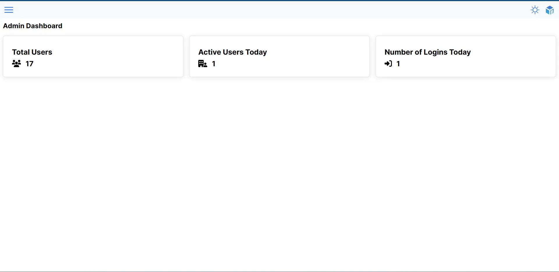 Admin dashboard