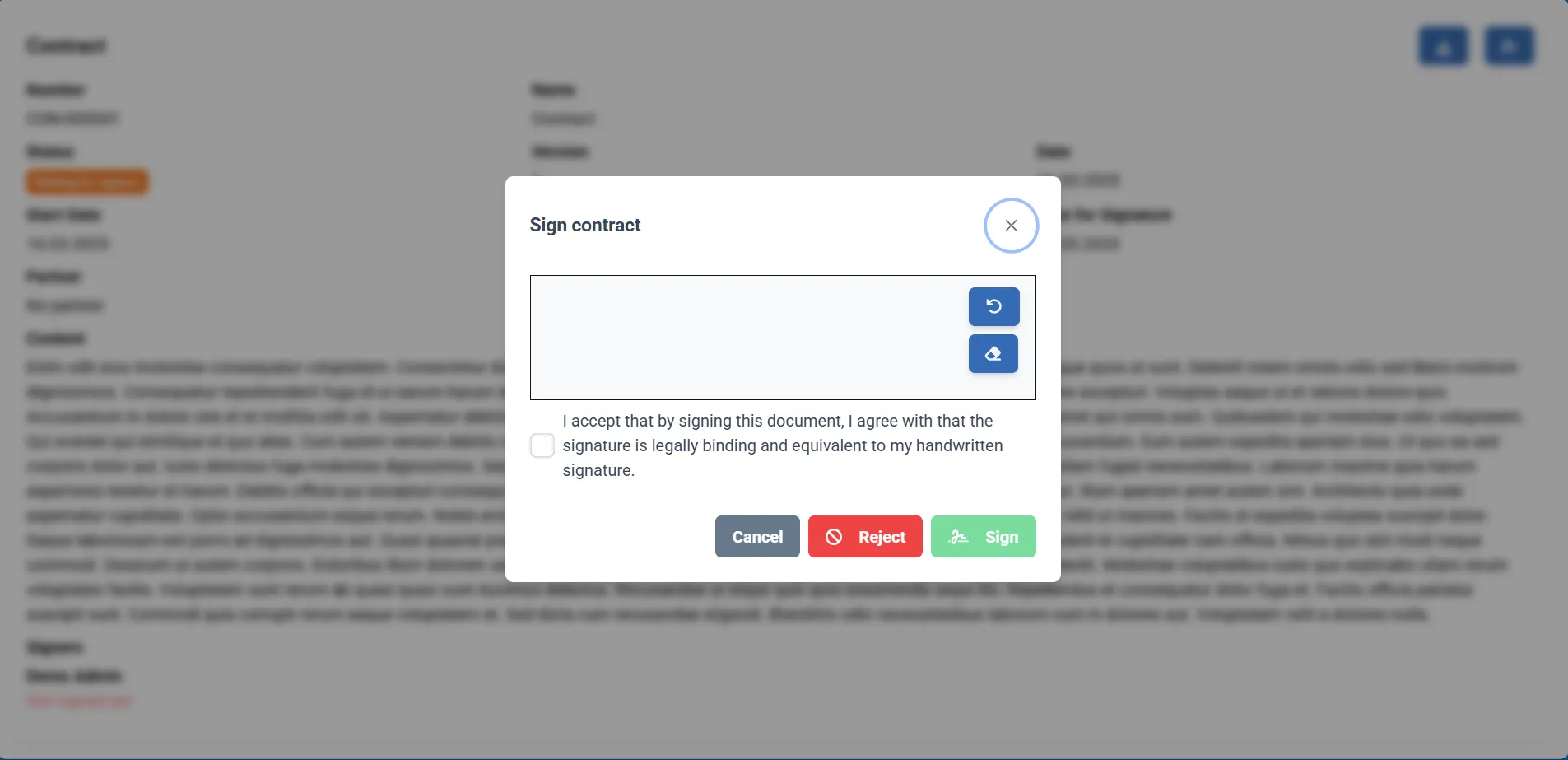 Sign contract