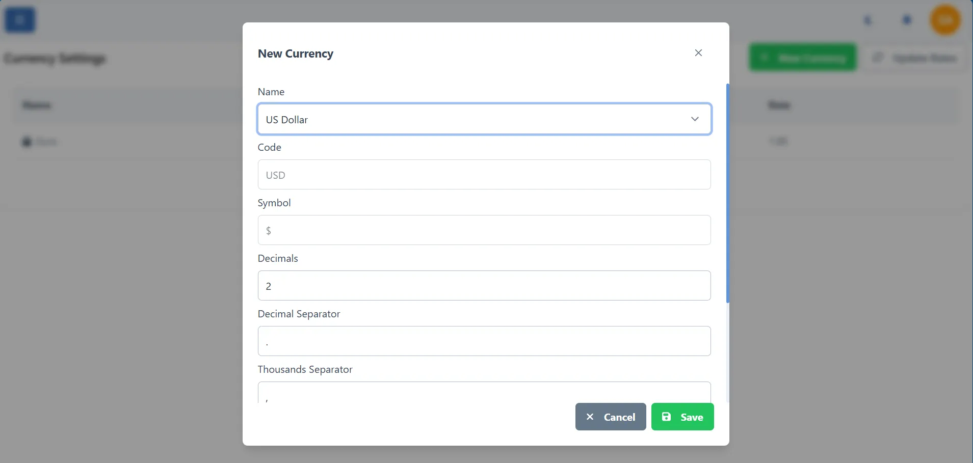 Create new currency