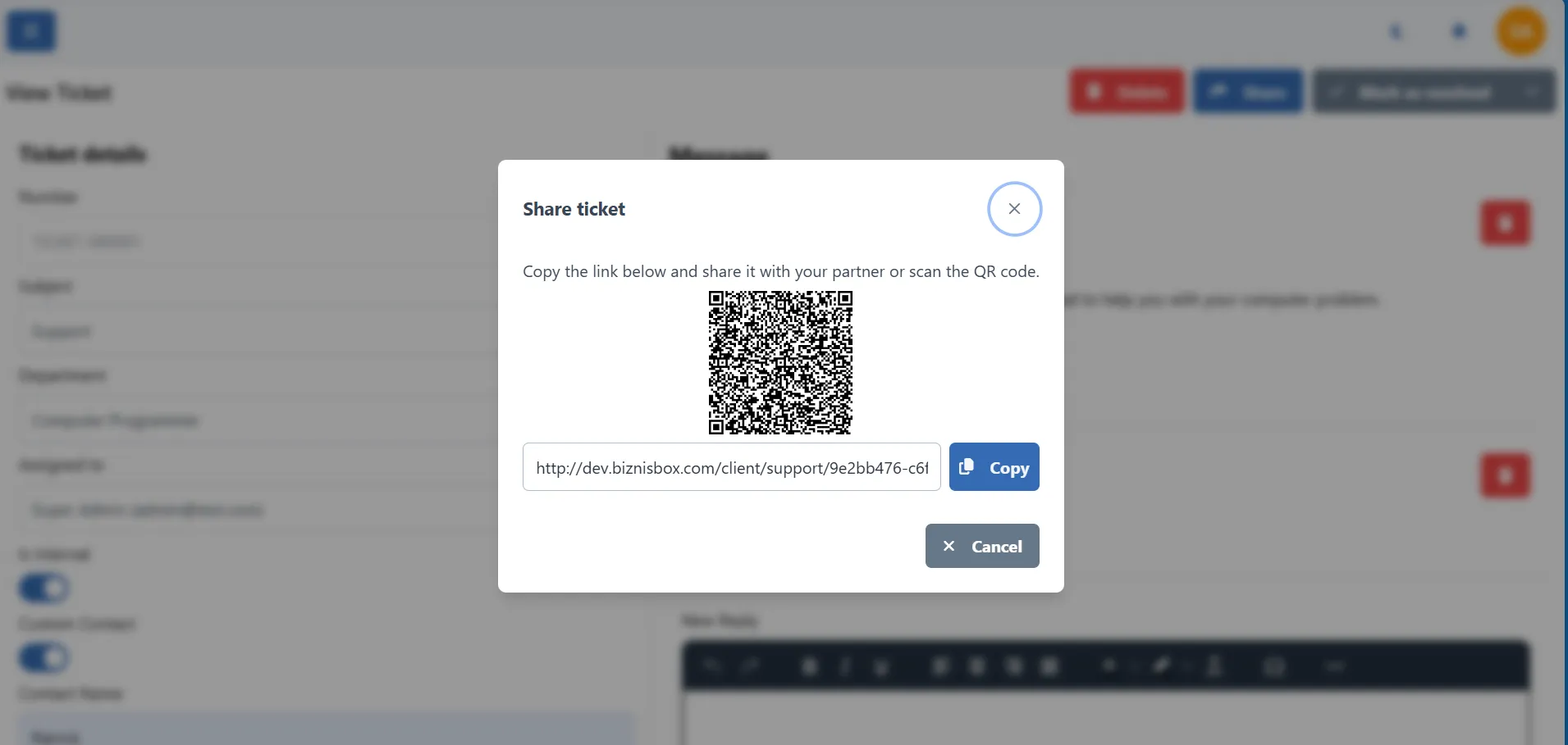 Share ticket